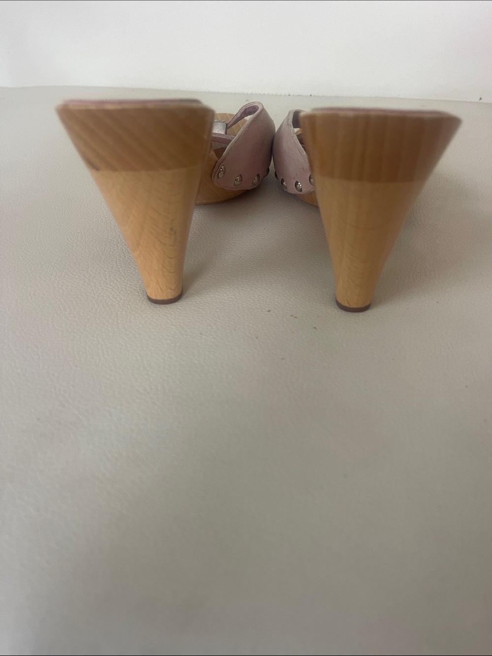 CHANEL Pink Leather Slide Mules with Silver CC Buckles - Picture 6 of 8